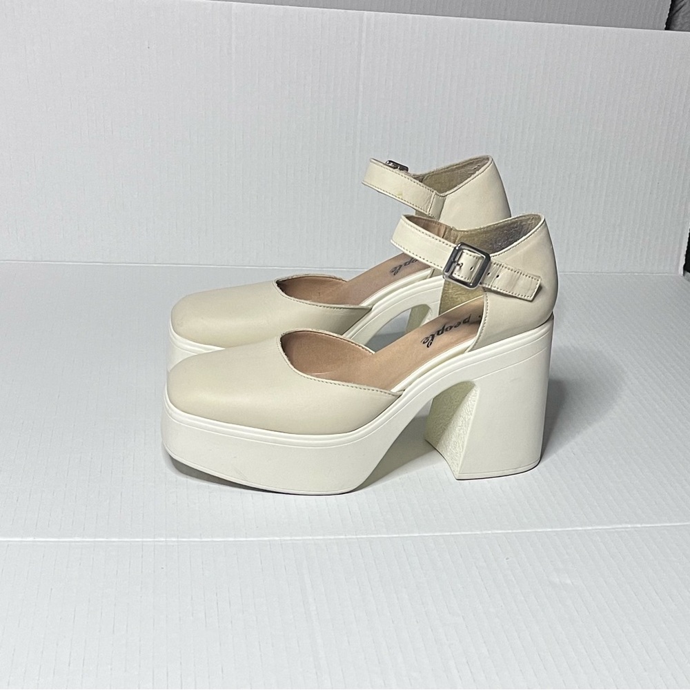 Free People Beige Platform Mary Jane Heels - Picture 3 of 15